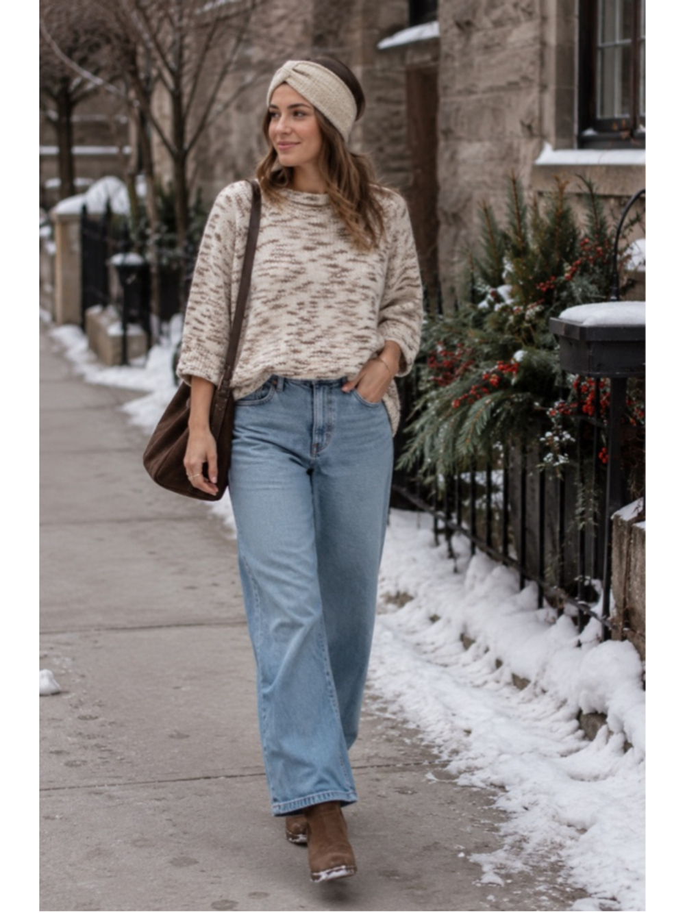 Tanya Taylor Alpaca Wool Sweater L Cream Taupe Chunky Knit